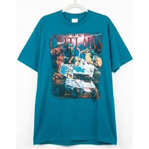 Vintage 1998 World Of Outlaws Double Sided Print Hanes Action Sportswear XL